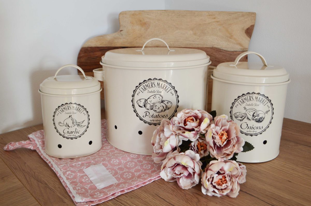 Béžová dóza na cibuli 19 cm 