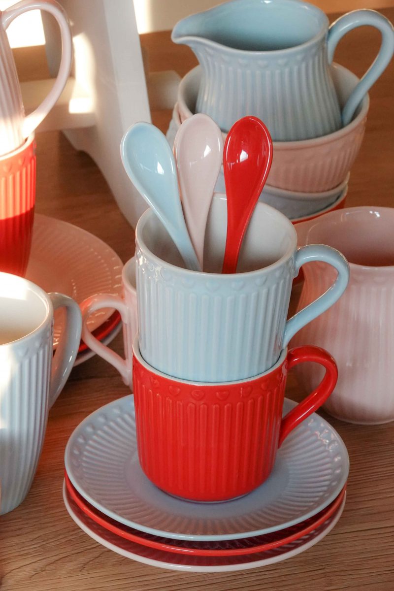 Porcelánová lžička pastelově růžová 13 cm 