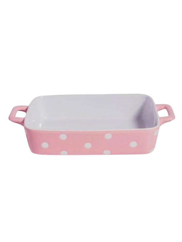 Keramická zapékací mísa růžová s puntíky 29 cm