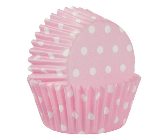 Cukrářské košíčky na muffiny růžové s puntíky 60 ks