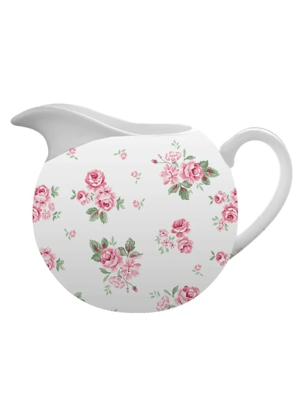 Porcelánový džbánek na mléko s drobnými květinami – 250 ml