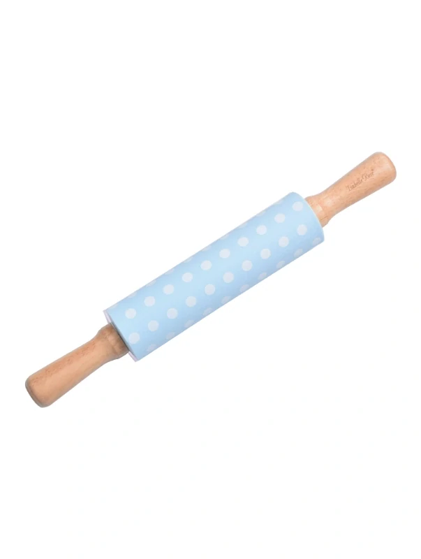 Silikonový váleček světle modrý s bílými puntíky 38 cm