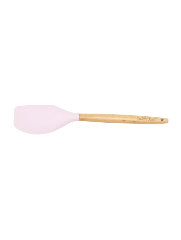 Silikonová stěrka s dřevěnou rukojetí pastelově růžová 31 cm