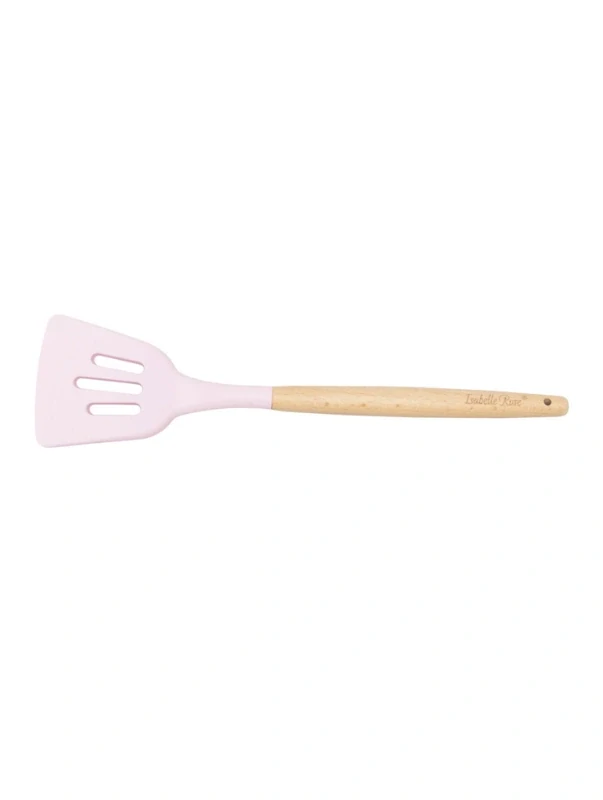 Silikonová obracečka dřevěná pastelově růžová 32 cm