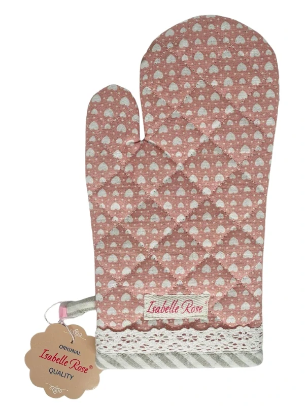 Růžová bavlněná chňapka LOVE 17 × 35 cm