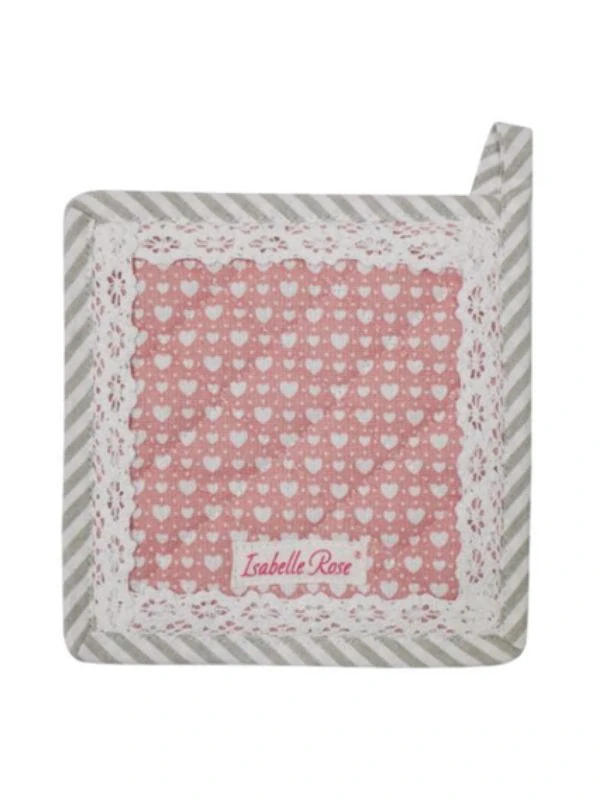 Podložka pod hrnec nebo chňapka růžová Love 20 × 20 cm