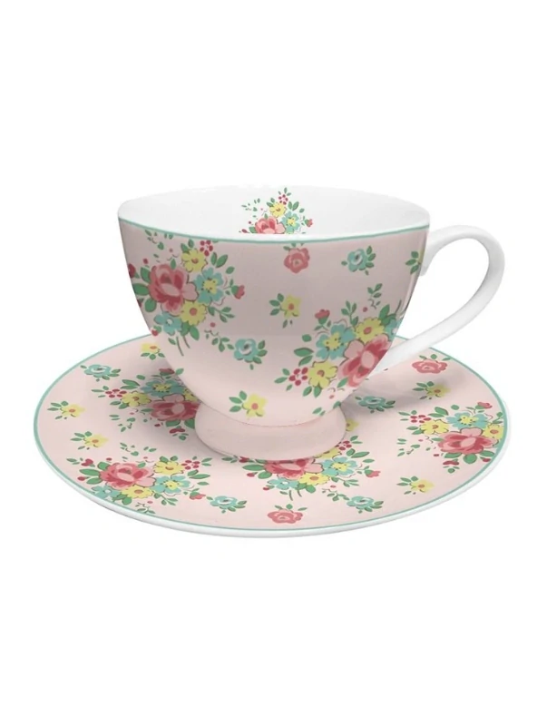 Porcelánový šálek s podšálkem Abby 350 ml