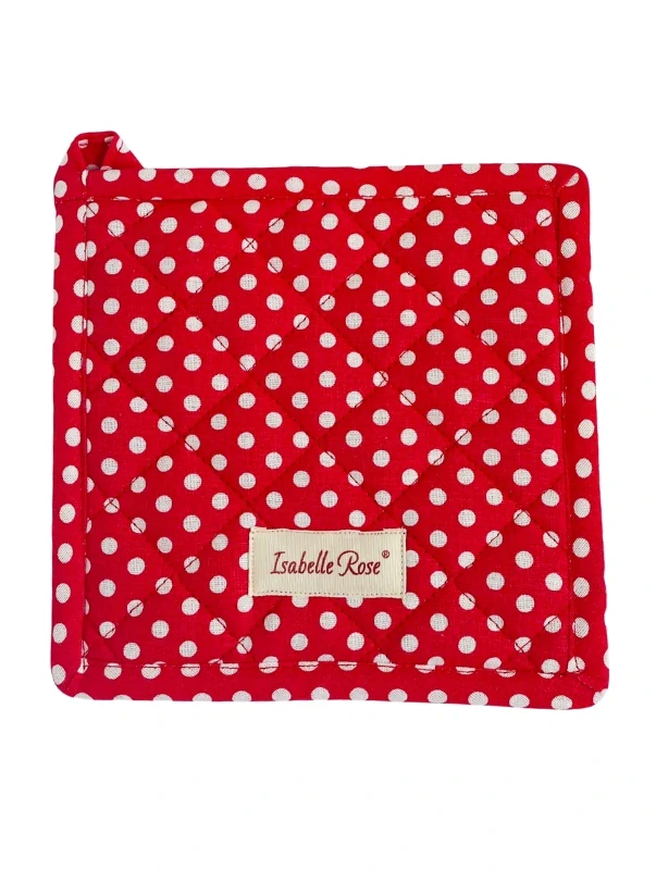 Podložka pod hrnec nebo chňapka červená s puntíky 20 × 20 cm