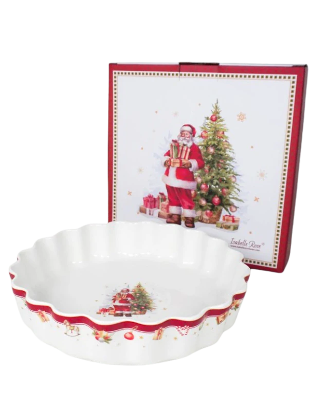 Porcelánová zapékací mísa Happy Santa 24,5×5,5 cm