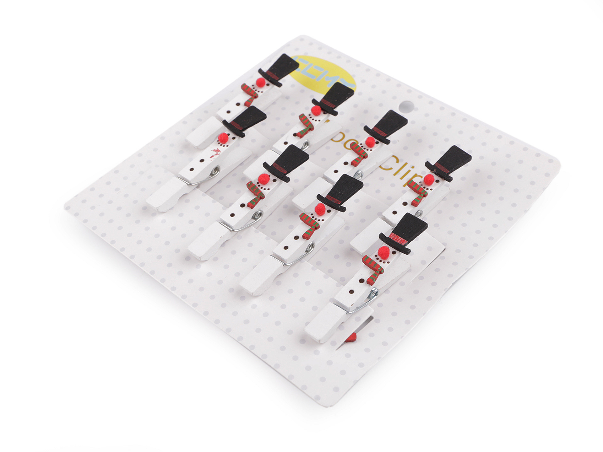 Vánoční dřevěný kolíček sněhulák