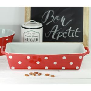 Zapékací mísa velká červená s puntíky 38 cm 