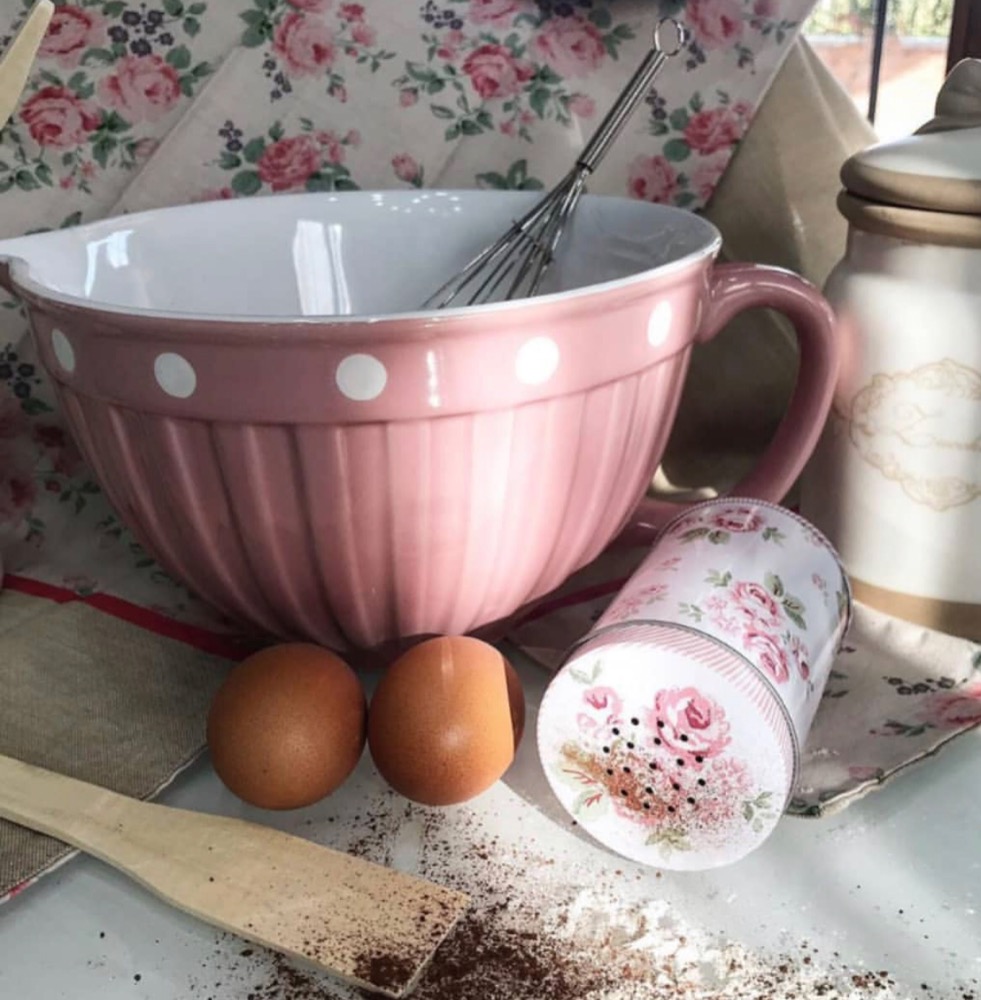 Keramická zadělávací mísa – růžová 22 cm 