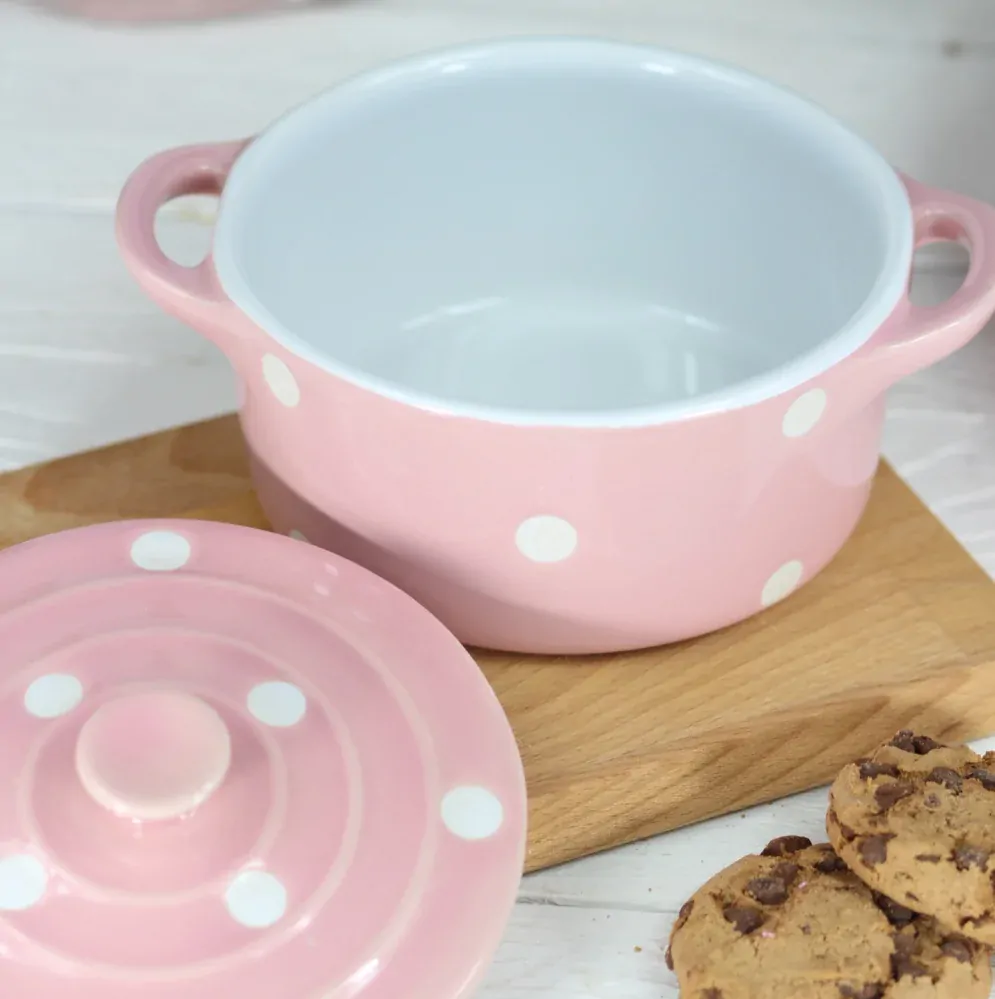 Keramická zapékací mísa růžová s pokličkou 18 cm