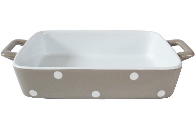 Keramická zapékací mísa šedá s puntíky 29 cm 