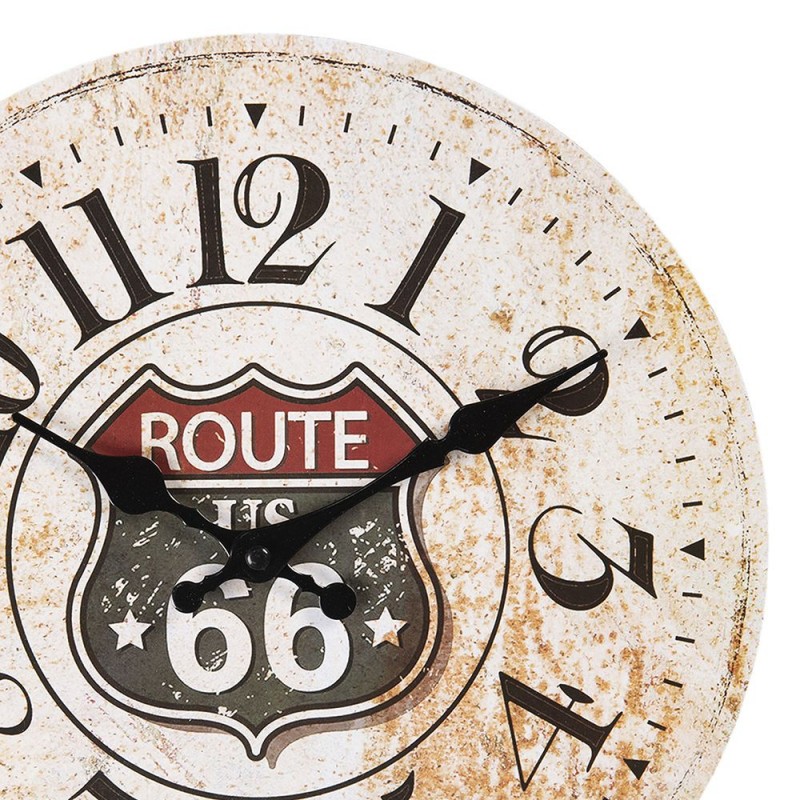 Nástěnné dřevěné hodiny Route 66 - 30 cm