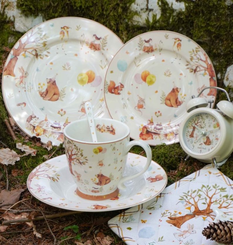 Porcelánový dezertní talíř Forest Party 19 cm 