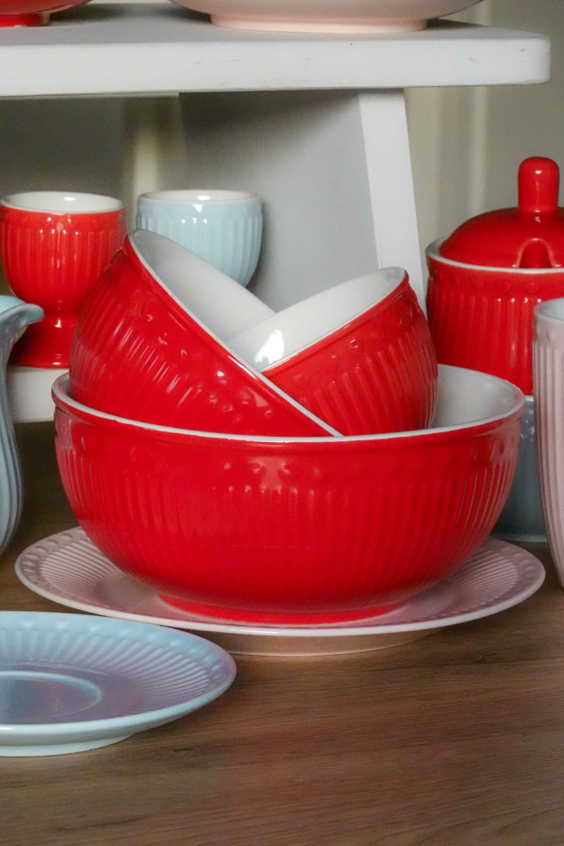 Porcelánová miska červená střední 14 cm