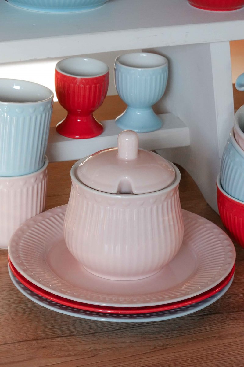 Porcelánová cukřenka pastelově růžová