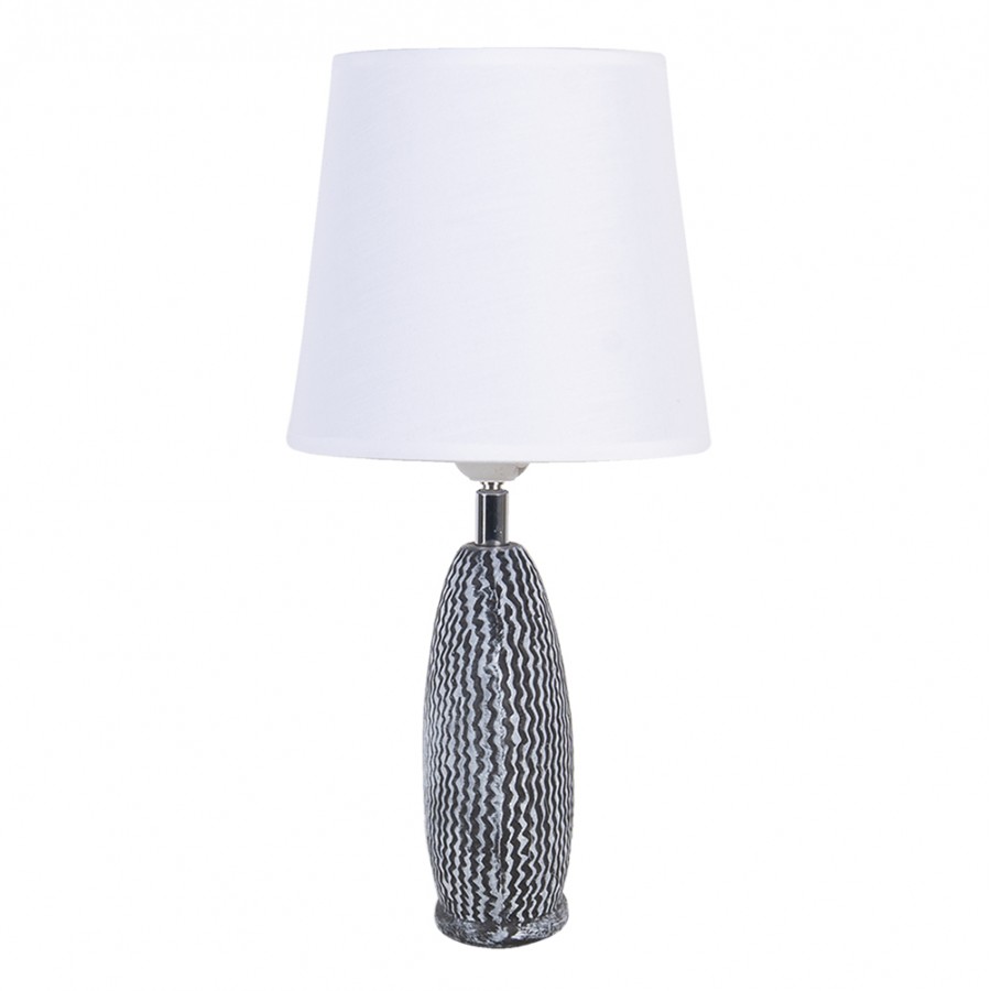 Stolní lampa keramická bílá/šedá 38 cm 