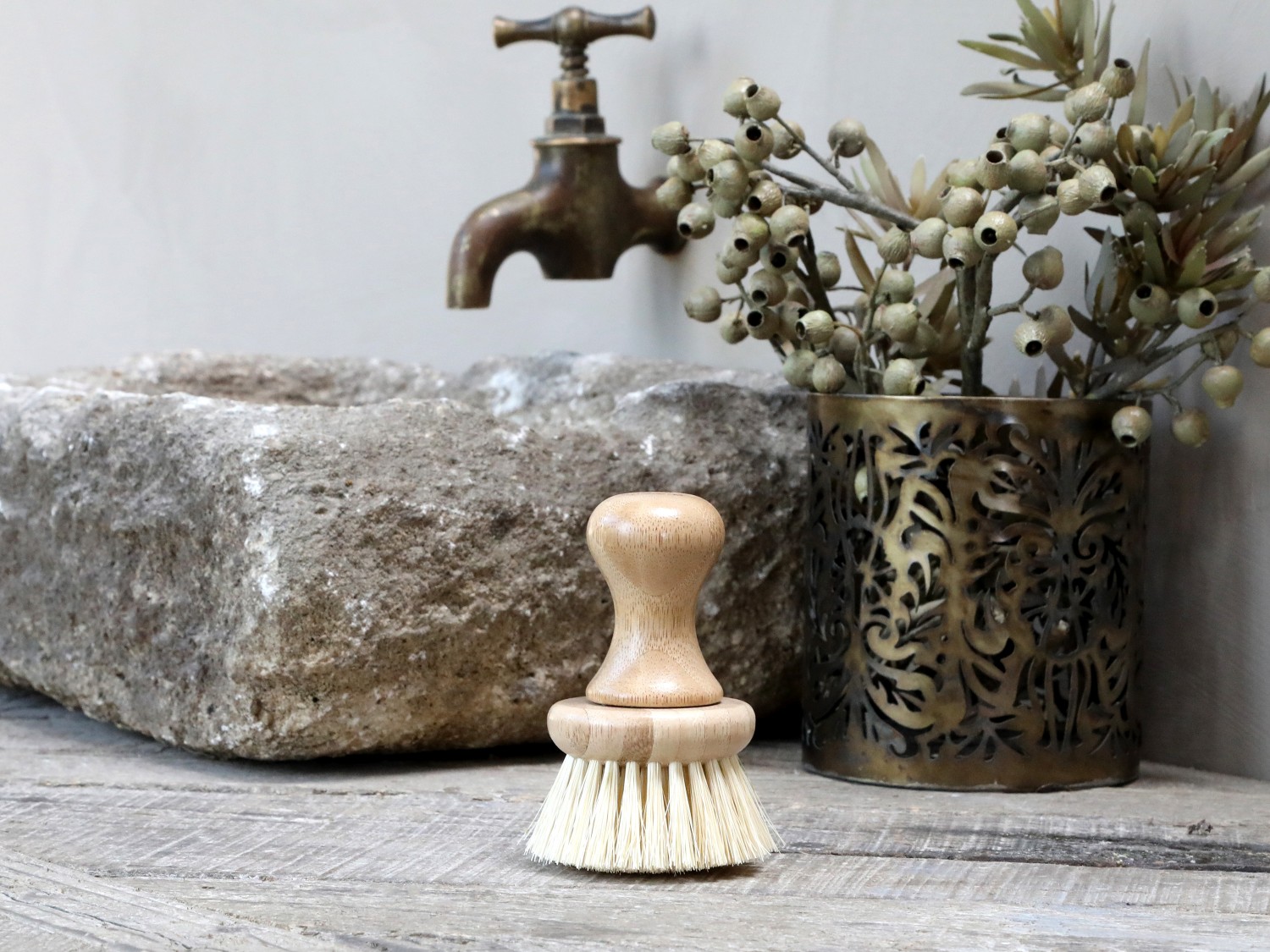 Kartáč na nádobí nebo zeleninu bambusový Éternel | Chic Antique