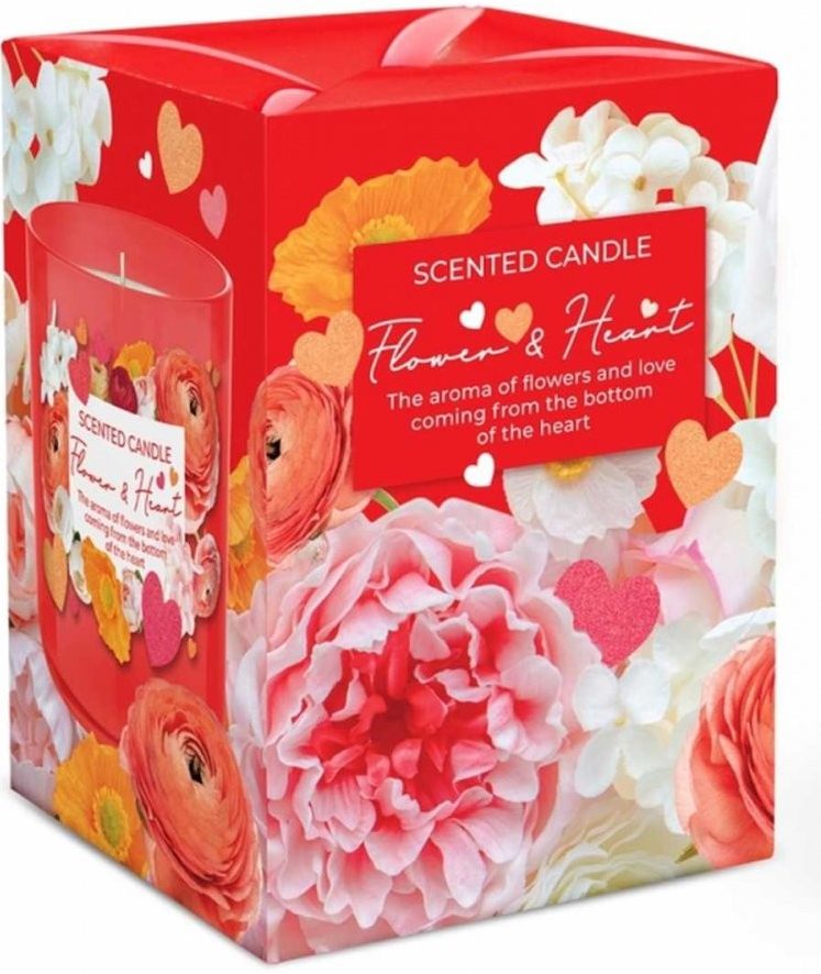 Vonná svíčka ve skle Flower & Heart 150 g | Bartek Candles 