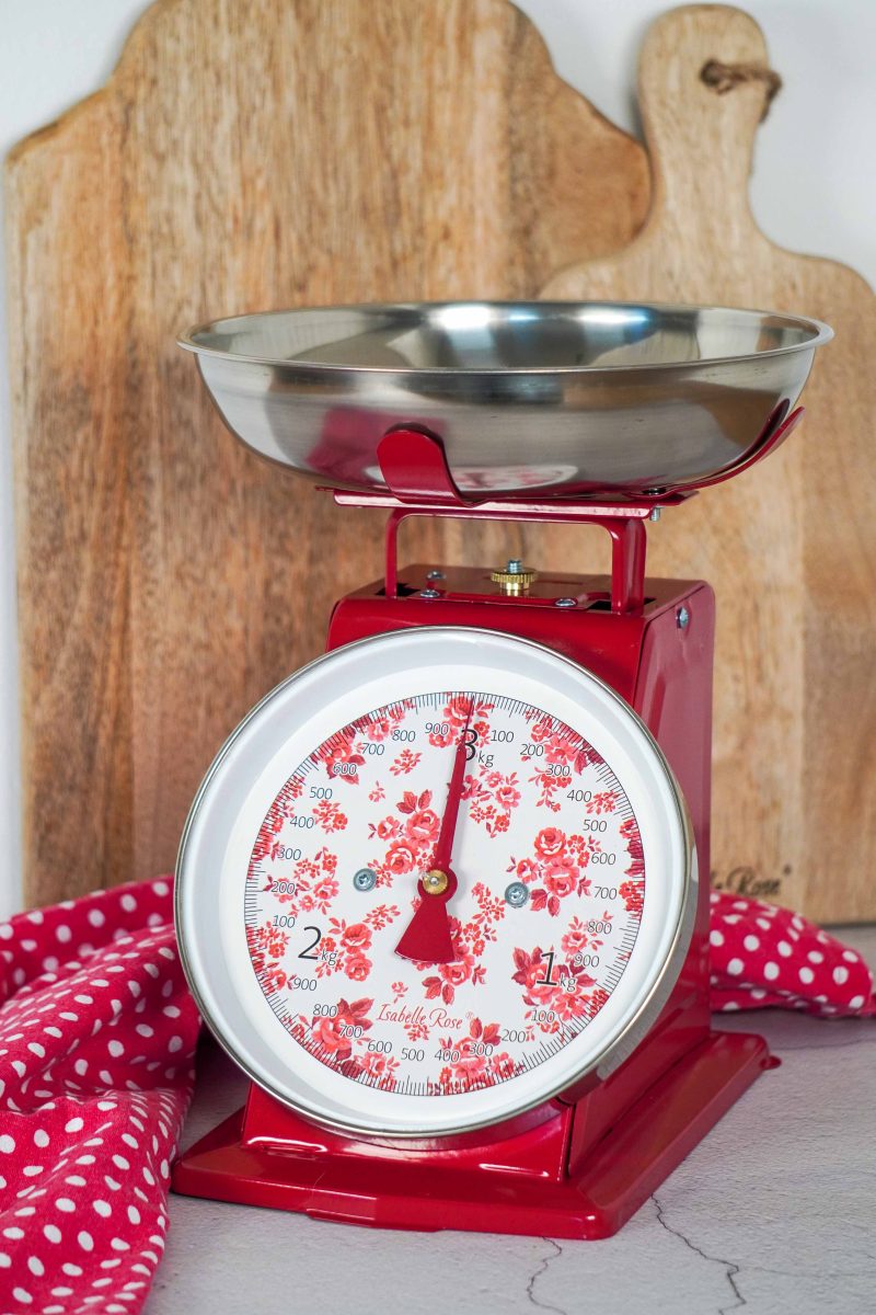 Kuchyňská retro váha Nathalie červená do 3 kg 