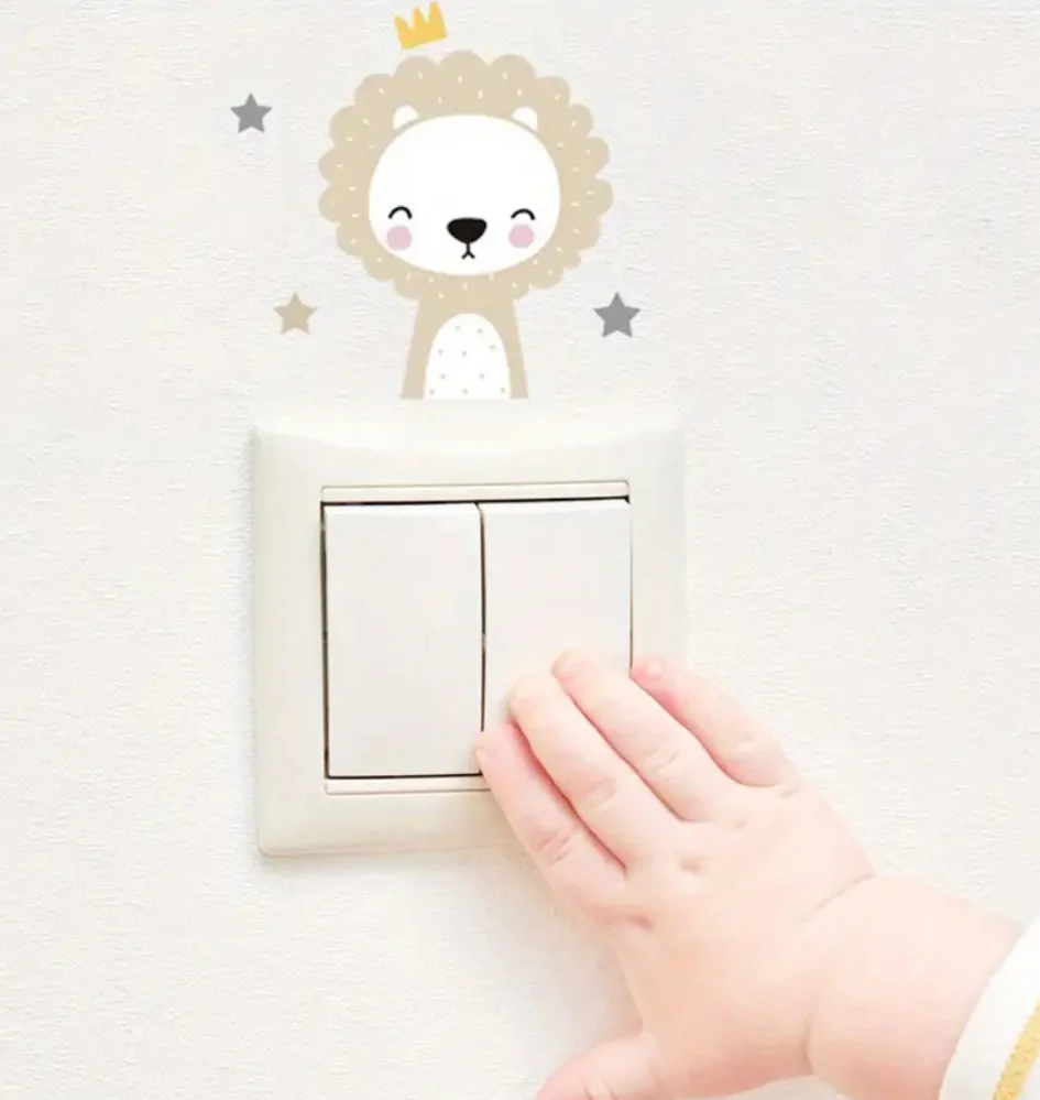 Samolepka na vypínač na zeď zvířátka 6 ks