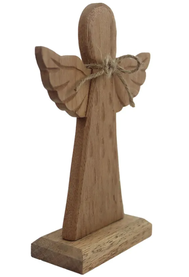 Dekorace anděl dřevěný střední 17 cm
