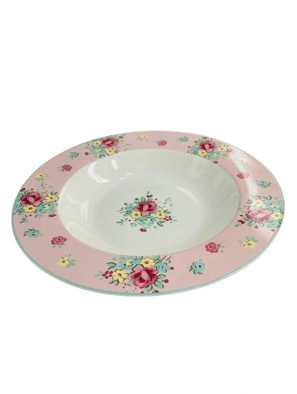 Porcelánový polévkový talíř s květy Abby 22 cm 