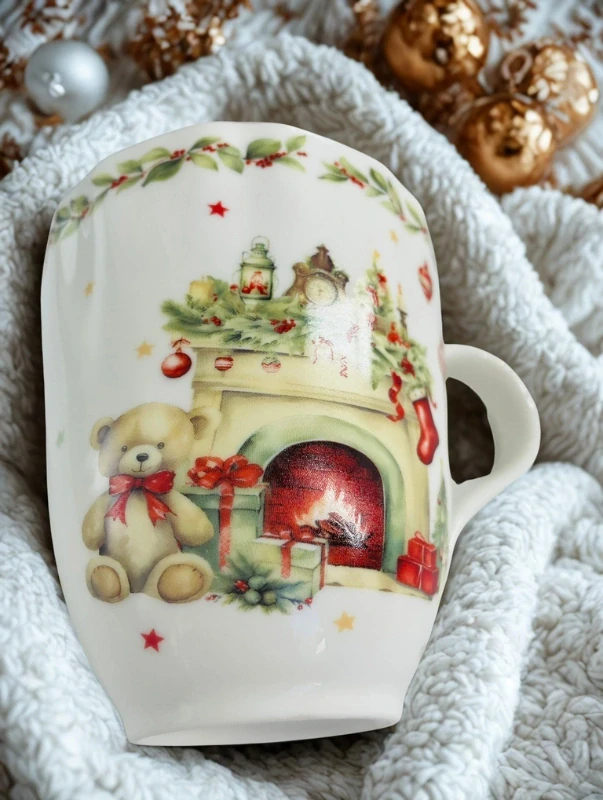 Porcelánový vánoční hrnek Vintage 350 ml
