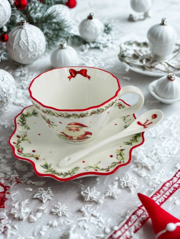 Vintage vánoční šálek s podšálkem 200 ml