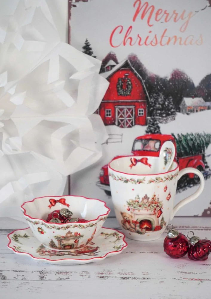 Vánoční porcelánová miska Vintage Christmas 12 cm