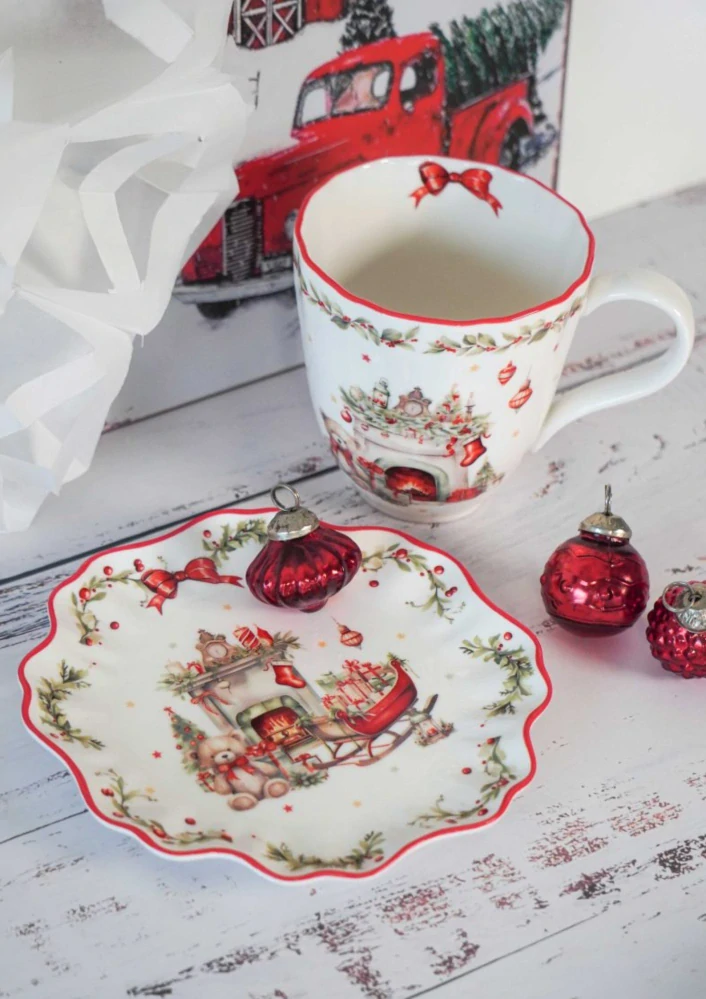 Porcelánový dezertní talíř Vintage Christmas 16 cm