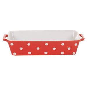 Zapékací mísa velká červená s puntíky 38 cm 