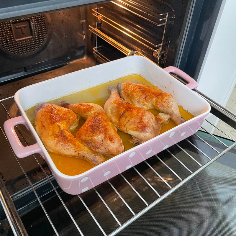 Zapékací mísa velká růžová s puntíky 38 cm