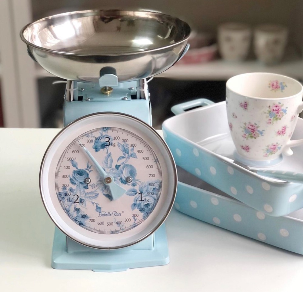 Kuchyňská retro váha Nathalie modrá do 3 kg 