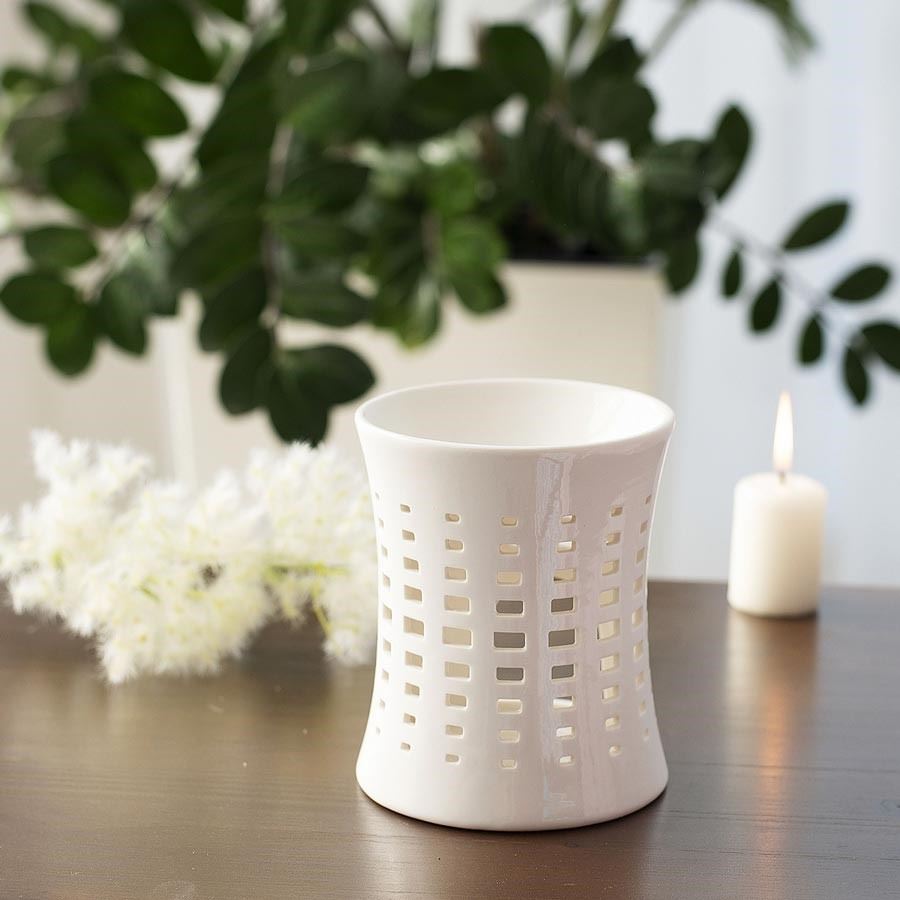 Porcelánová aromalampa bílá 13 cm