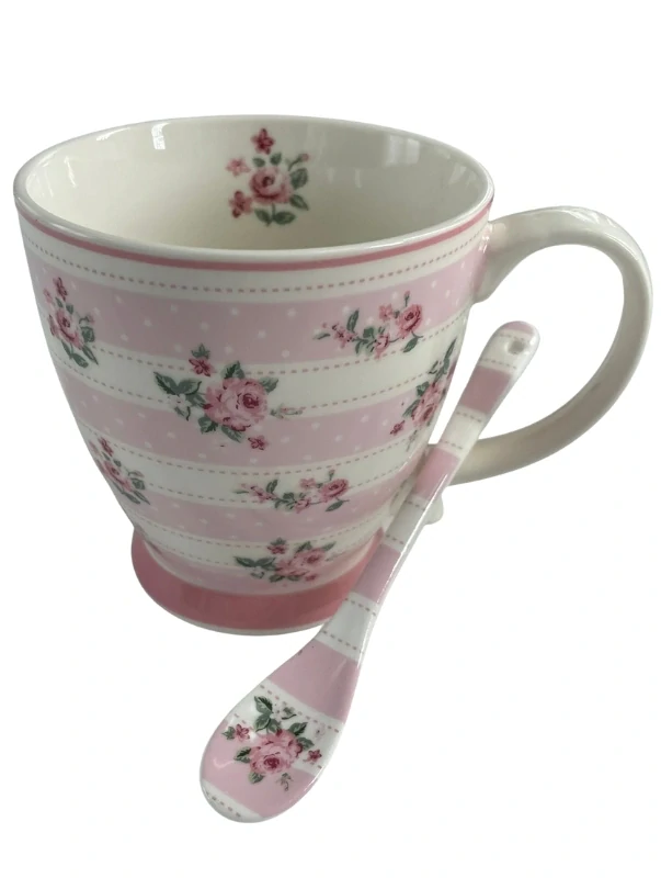 Porcelánový hrnek s květy Bella Stripes 430 ml