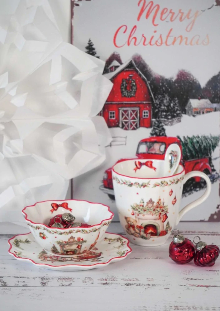 Porcelánový dezertní talíř Vintage Christmas 16 cm