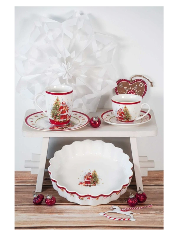 Porcelánová zapékací mísa Happy Santa 24,5×5,5 cm