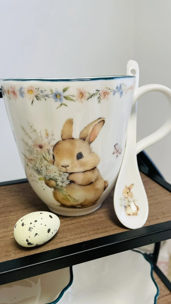 Porcelánový jarní hrnek se zajíčkem 350 ml