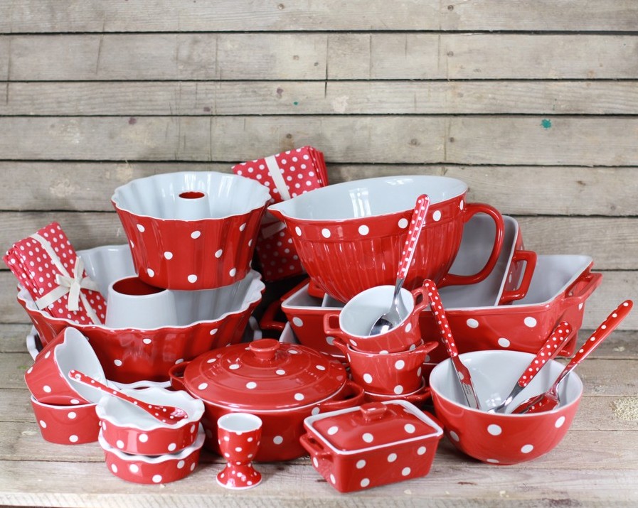 Keramická zapékací miska s uchy červená 250 ml