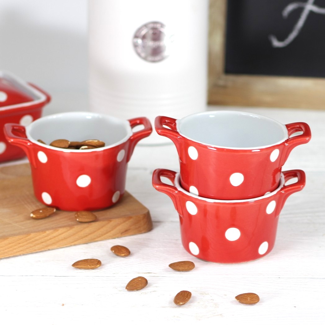 Keramická zapékací miska s uchy červená 250 ml