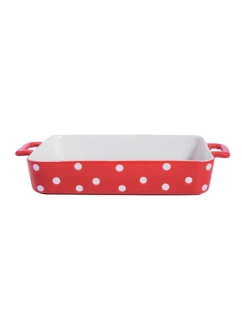 Zapékací mísa velká červená s puntíky 38 cm 