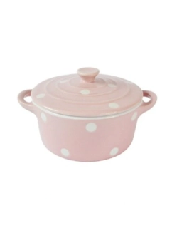 Keramická zapékací mísa růžová s pokličkou 18 cm 