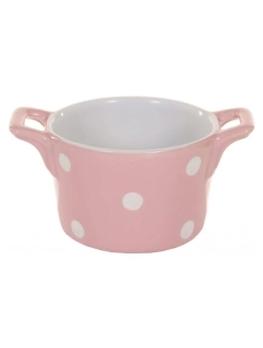 Keramická zapékací miska s uchy – růžová 550 ml 