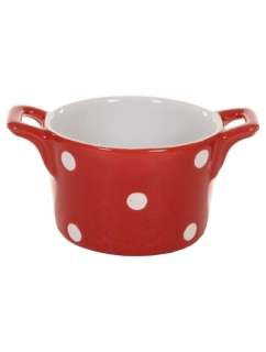 Keramická zapékací miska s uchy – červená 550 ml