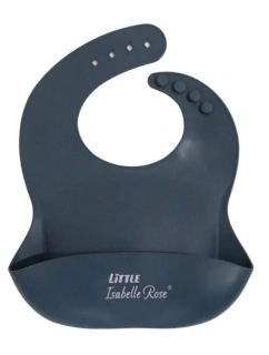 Dětský silikonový bryndák s kapsou tmavě modrý 