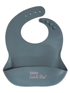 Dětský silikonový bryndák s kapsou pastelově modrý 