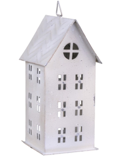 Kovový domeček na čajovou svíčku 22 cm | dekorace